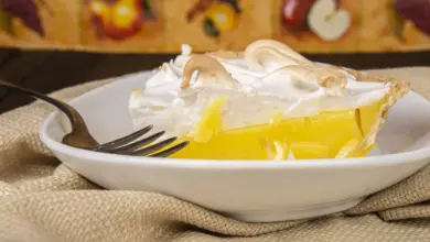 Pineapple Meringue Pie on a White Plate